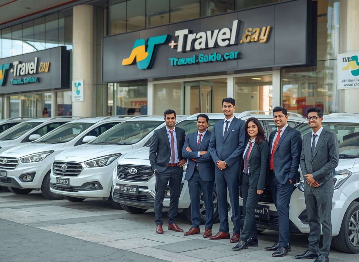 Gwalior Heritage Travels office team and fleet of travel cars
