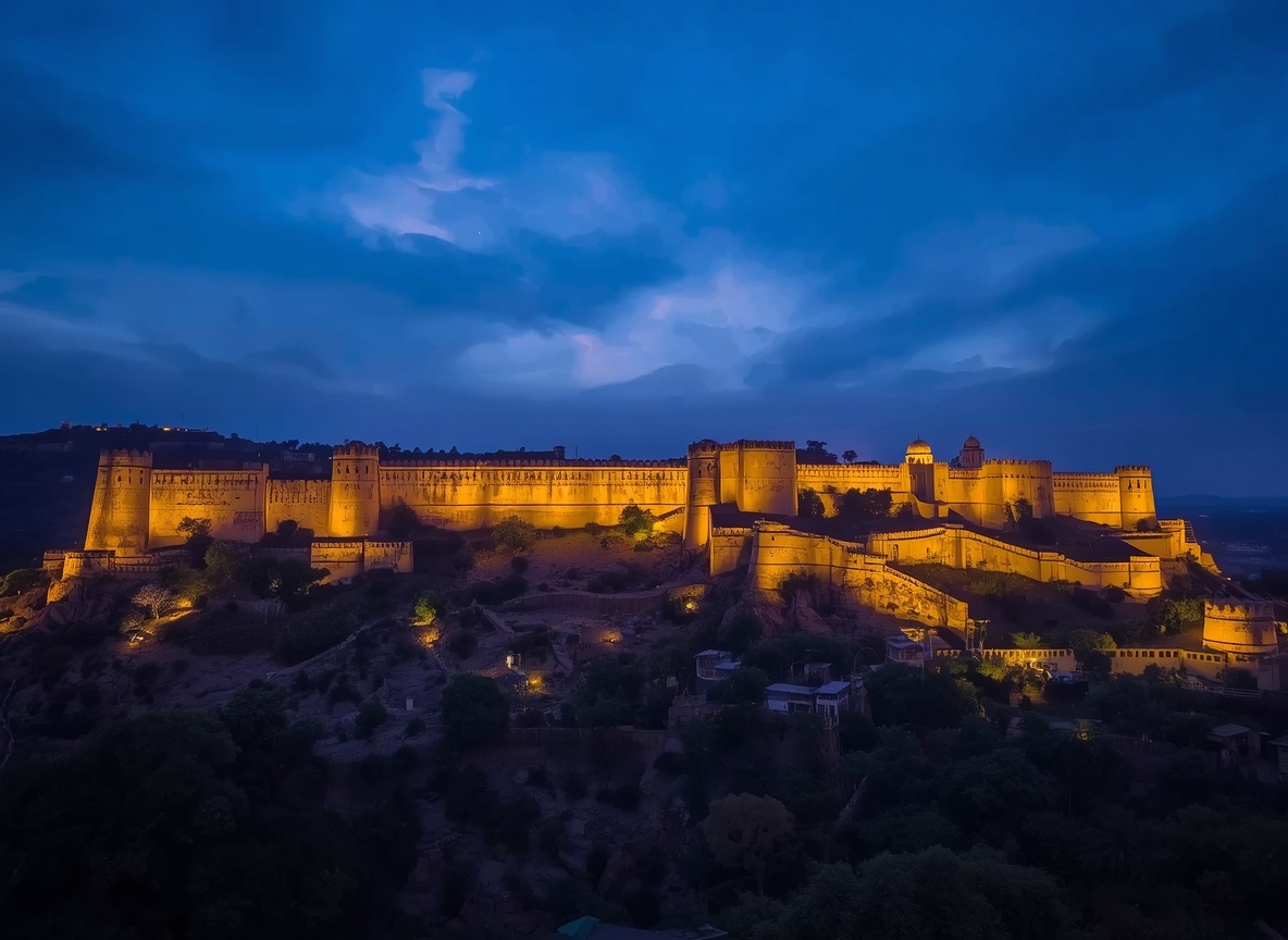 Majestic view of Gwalior Fort facade